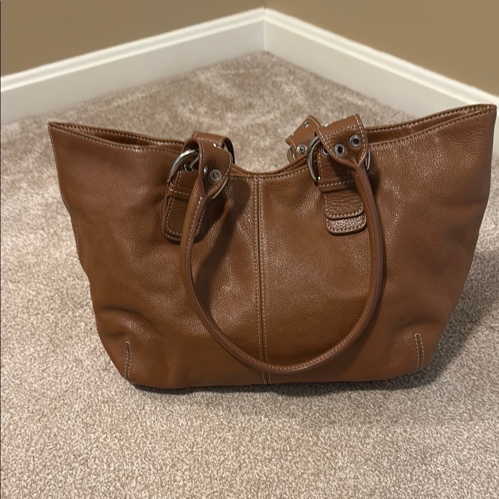Tignanello Brown Leather Tote Bag
